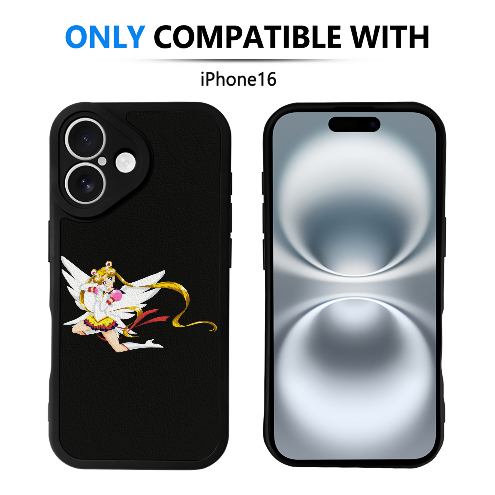 （画像用） 美少女戦士セーラームーン 月野 うさぎ つきの うさぎ Sailor Moon Tsukino Usagi 【iPhone 16シリーズ対応】シリコンスマホケース（レザー調） 材質：シリコン